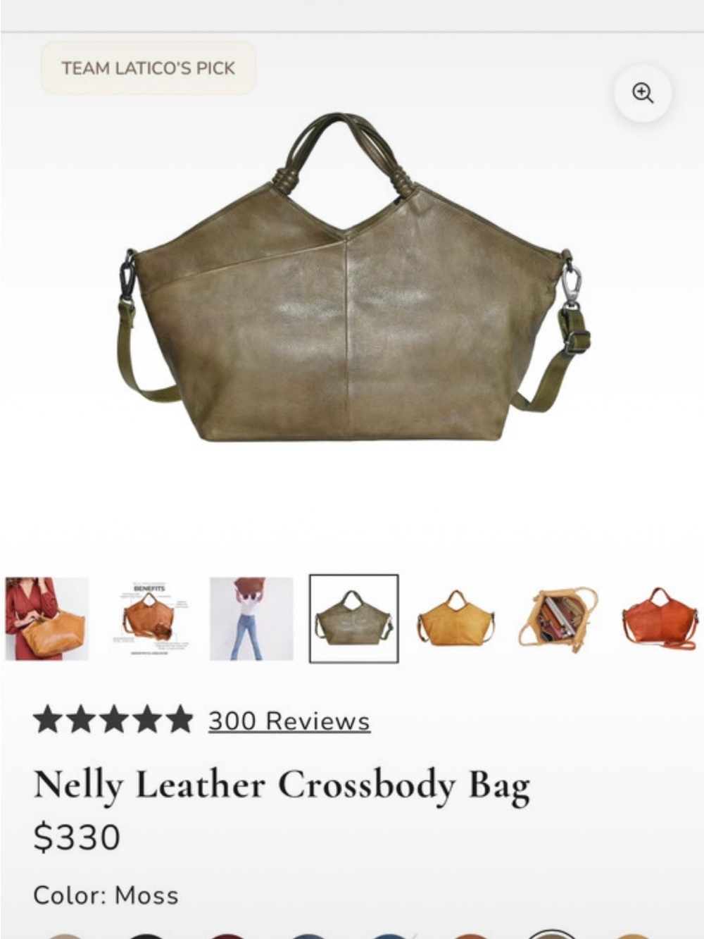 Nelly Leather Crossbody Bag - Moss